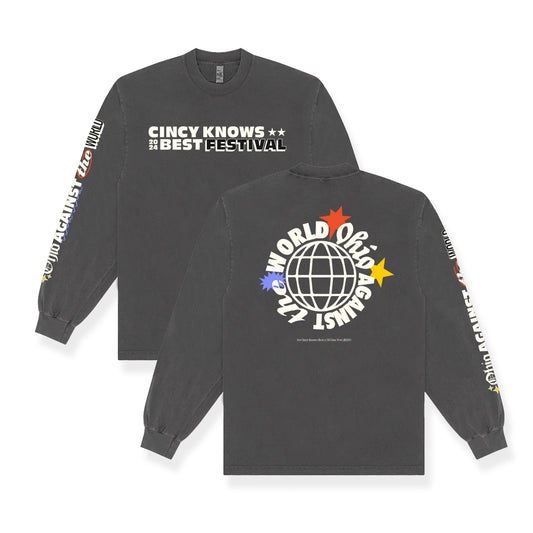 OATW x Cincy Knows Best Fest - L/S T-Shirt (Charcoal)